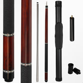Carbon Fiber 58-Inch Low Deflection Professional Pool Cue with 3/8 * 8 Joint and 12.5mm Tip,Ebony, Purpleheart -Professional Pool Stick for Adults with Microfiber Leather Grip