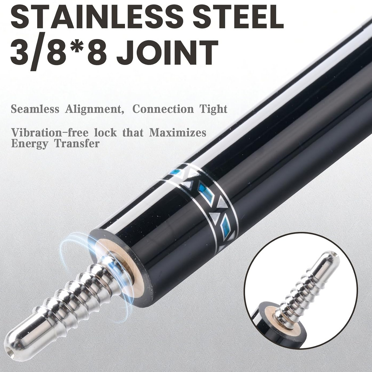 BlkCueShark - Carbon Fiber Pool Cue - U8