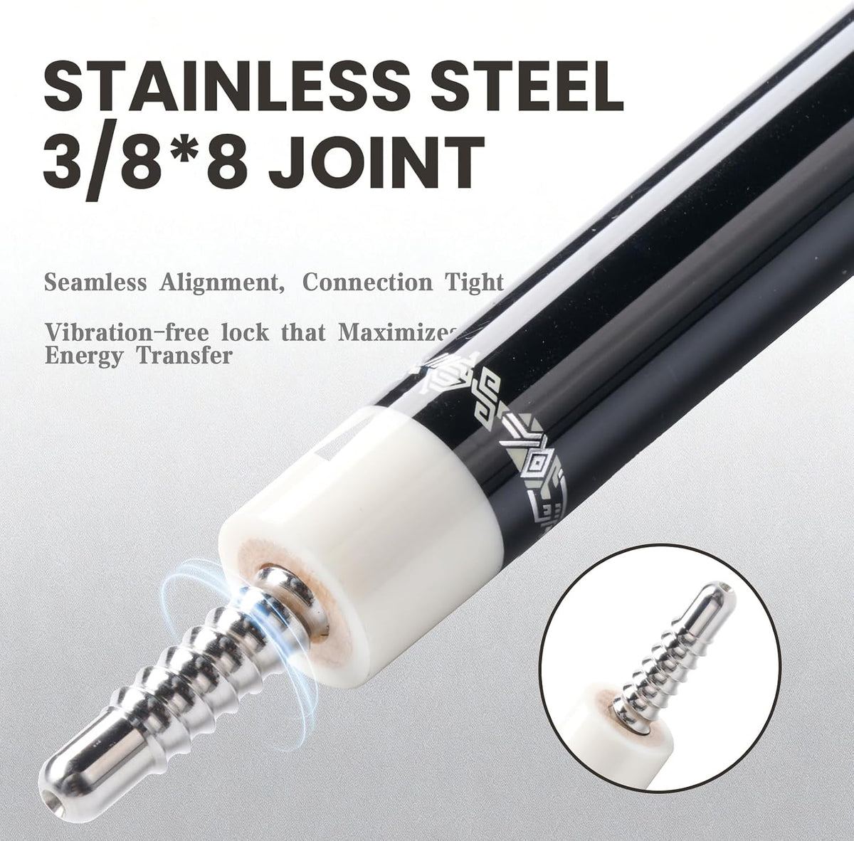 BlkCueShark - Carbon Fiber Pool Cue - JXGM (11.8mm)