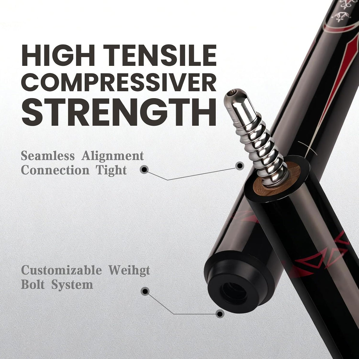 BlkCueShark - Carbon Fiber Pool Cue - CL02