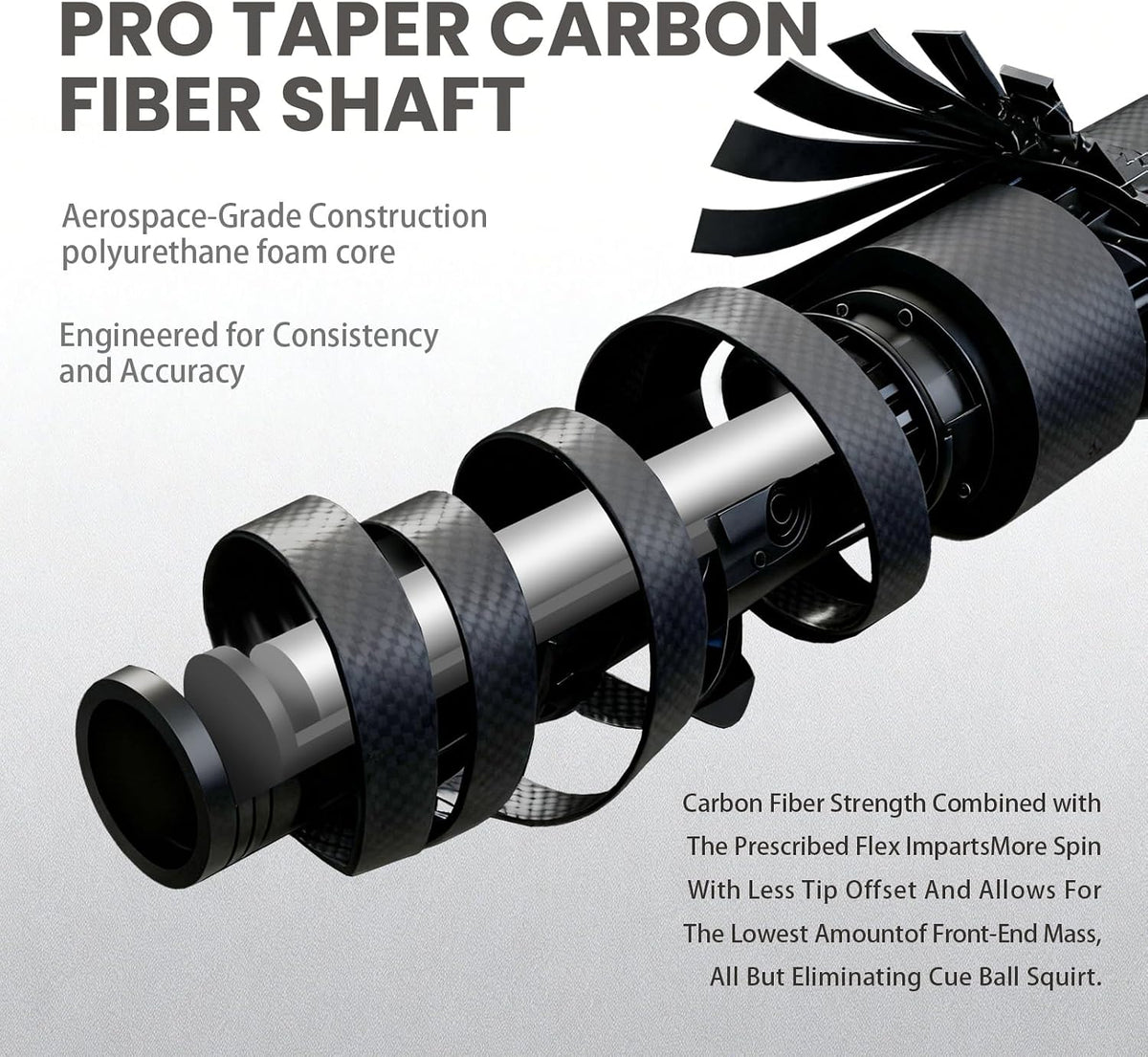 BlkCueShark - Carbon Fiber Pool Cue - CL02