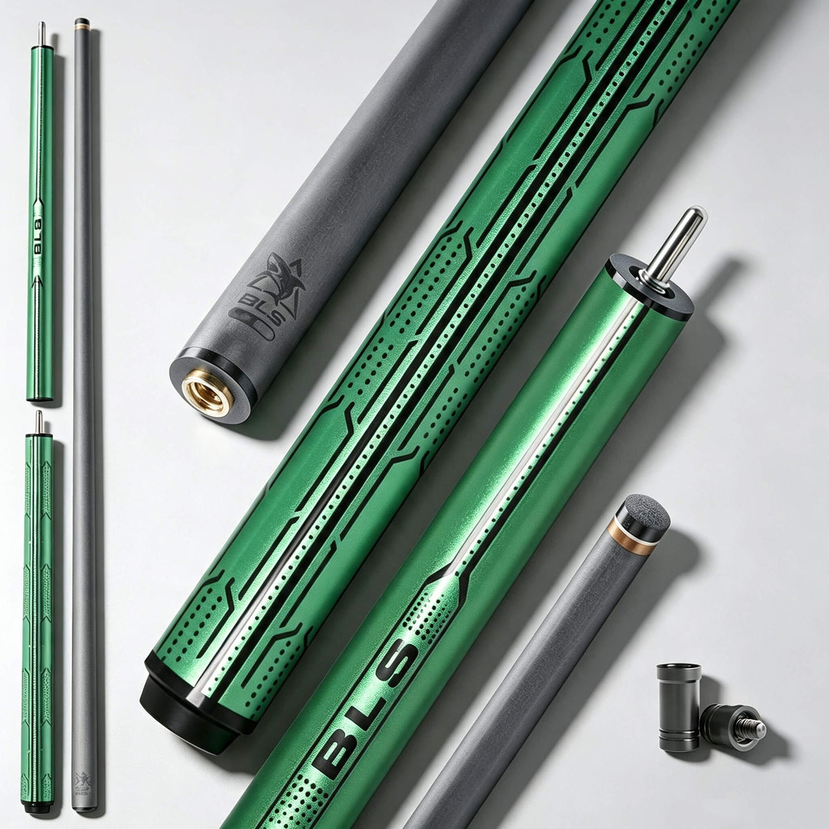 BlkCueShark - Carbon Fiber Jump-Break Cue - Vibrant Series