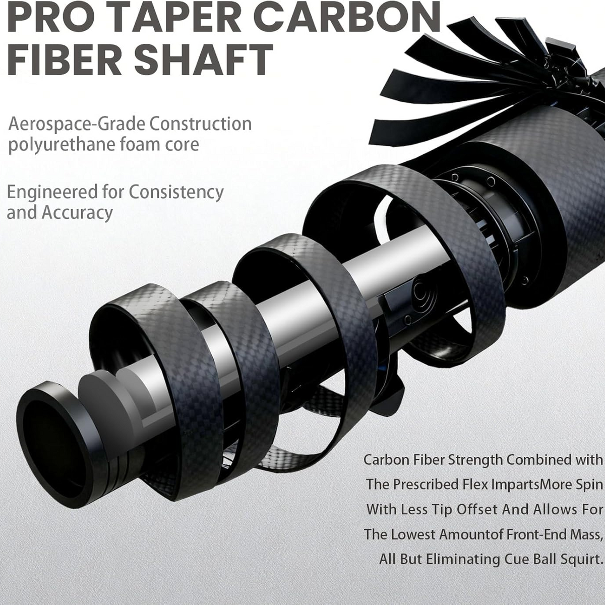BlkCueShark - Carbon Fiber Pool Cue - U8