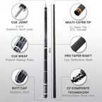 BlkCueShark - Carbon Fiber Pool Cue - U8