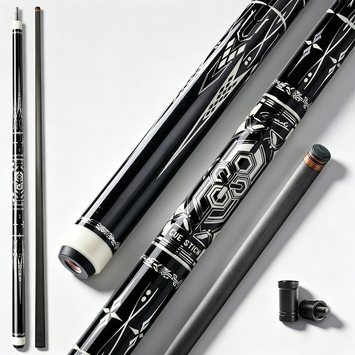 BlkCueShark - Carbon Fiber Pool Cue - JXGM (11.8mm)