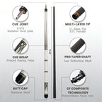 BlkCueShark - Carbon Fiber Pool Cue - U1