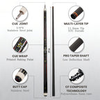 BlkCueShark - Carbon Fiber Pool Cue - F2