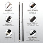 BlkCueShark -  Carbon Fiber Pool Cue - U4