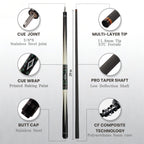 BlkCueShark - Carbon Fiber Pool Cue - F8