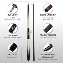 BLS - Carbon Fiber Pool Cue - F8