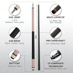 Carbon Fiber Pool Cue - Red Crack on White Ground