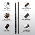 BlkCueShark - Carbon Fiber Pool Cue - Dragon