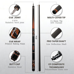 BLS - Carbon Fiber Pool Cue - Dragon