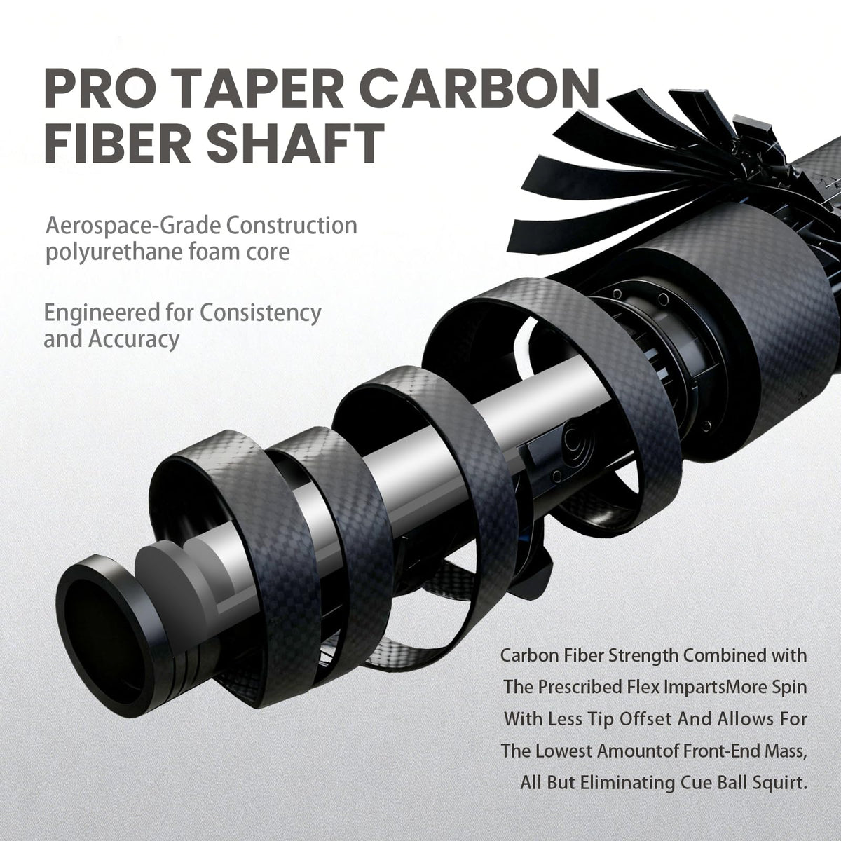BlkCueShark -  Carbon Fiber Pool Cue - U4