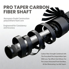 Carbon Fiber Pool Cue - Golden Cracks on Background