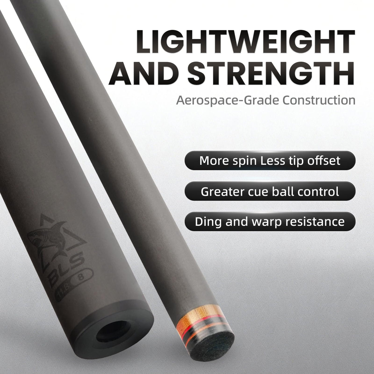 BlkCueShark - Carbon Fiber Pool Cue - U1
