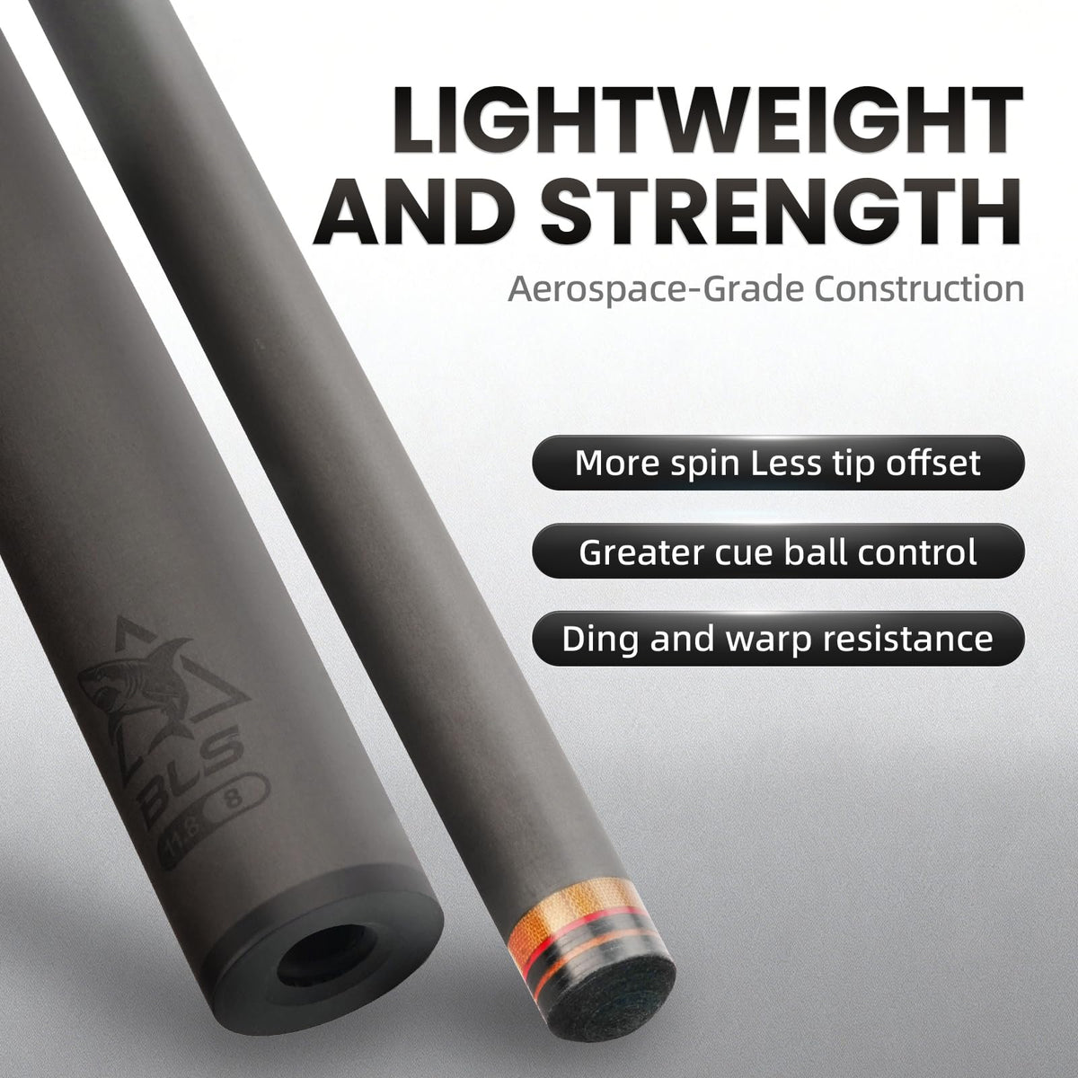 BlkCueShark - Carbon Fiber Pool Cue - U2