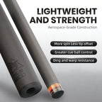 Carbon Fiber Pool Cue - Red Crack on White Ground