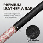 Carbon Fiber Pool Cue - Red Crack on White Ground