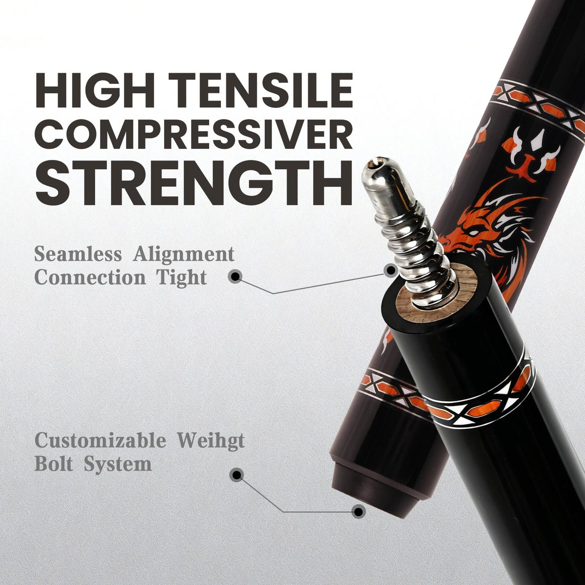 BlkCueShark - Carbon Fiber Pool Cue - Dragon