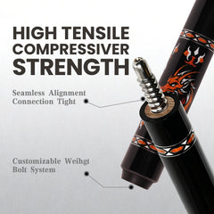 BLS - Carbon Fiber Pool Cue - Dragon