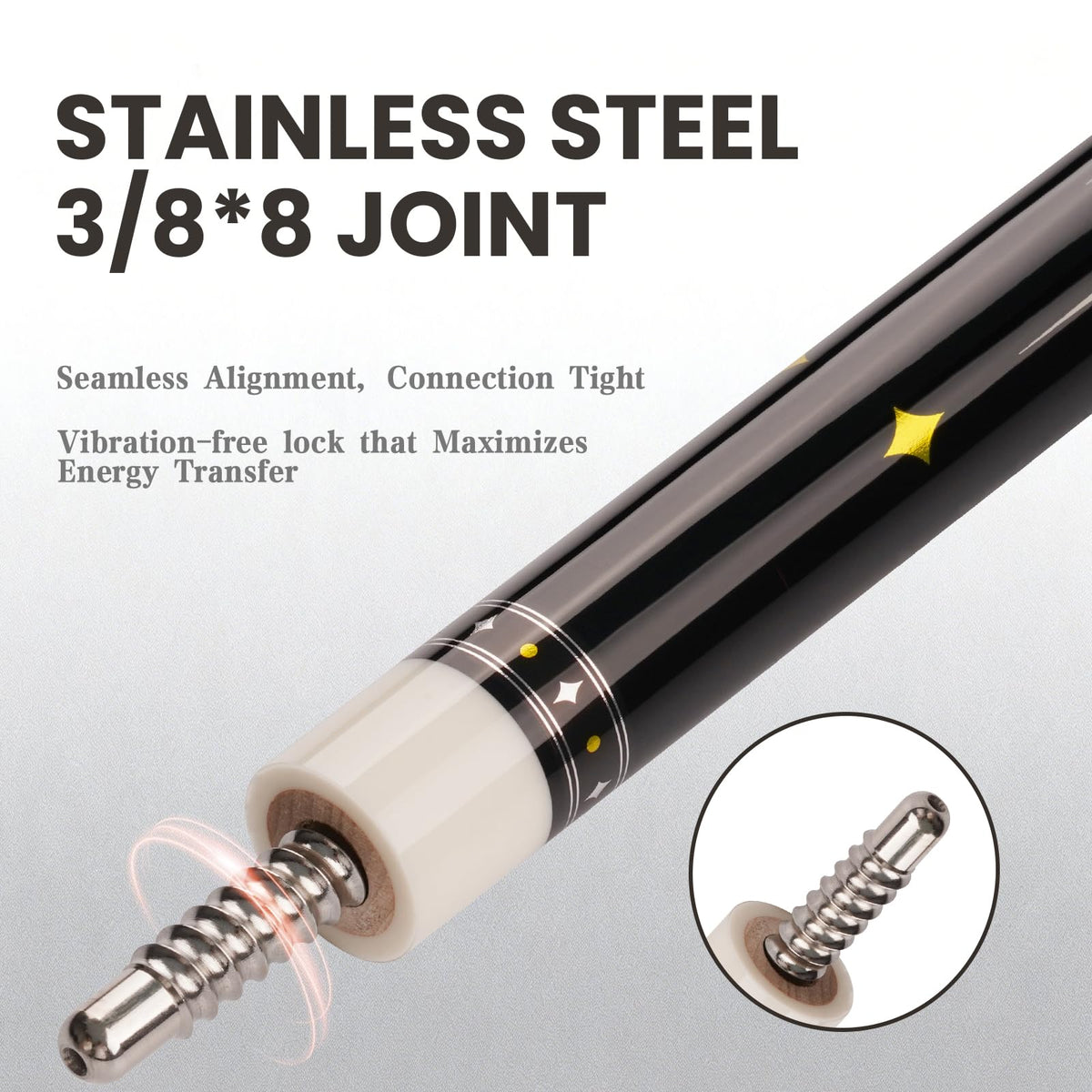 BlkCueShark - Carbon Fiber Pool Cue - F2