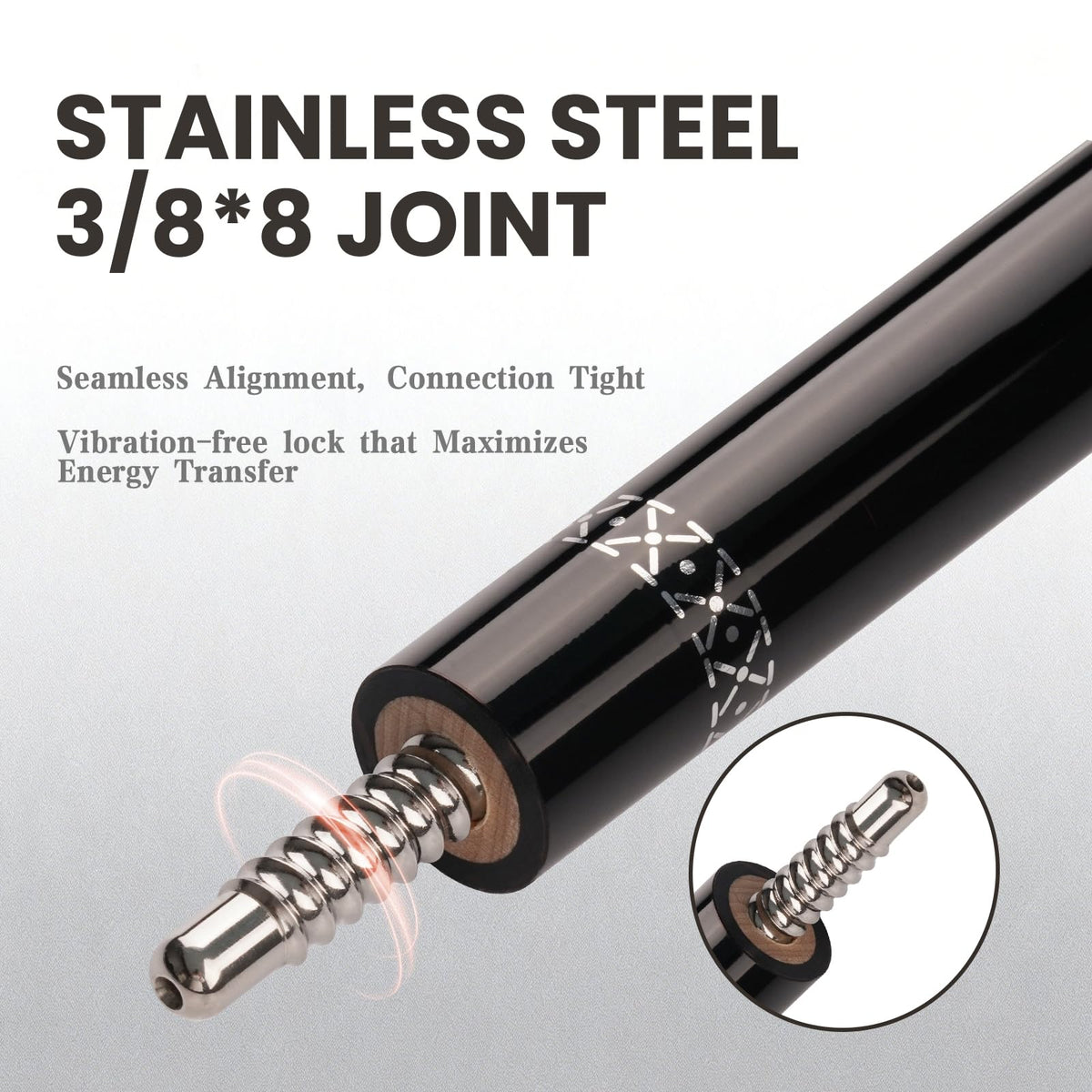 BlkCueShark - Carbon Fiber Pool Cue - F8
