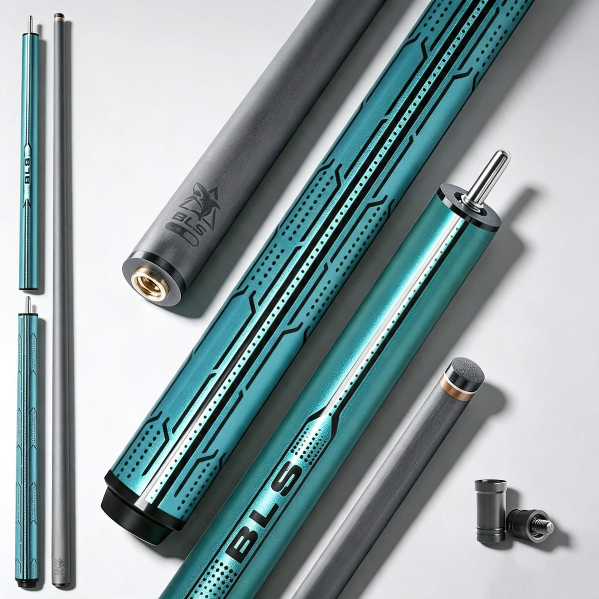BlkCueShark - Carbon Fiber Jump-Break Cue - Vibrant Series