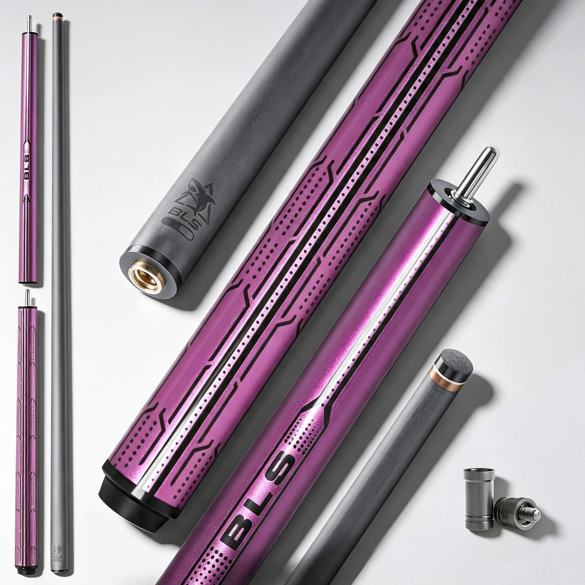 BlkCueShark - Carbon Fiber Jump-Break Cue - Vibrant Series